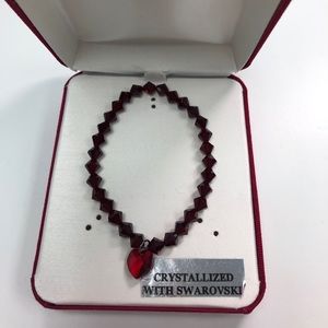 Red Bracelet with Swarovski crystals